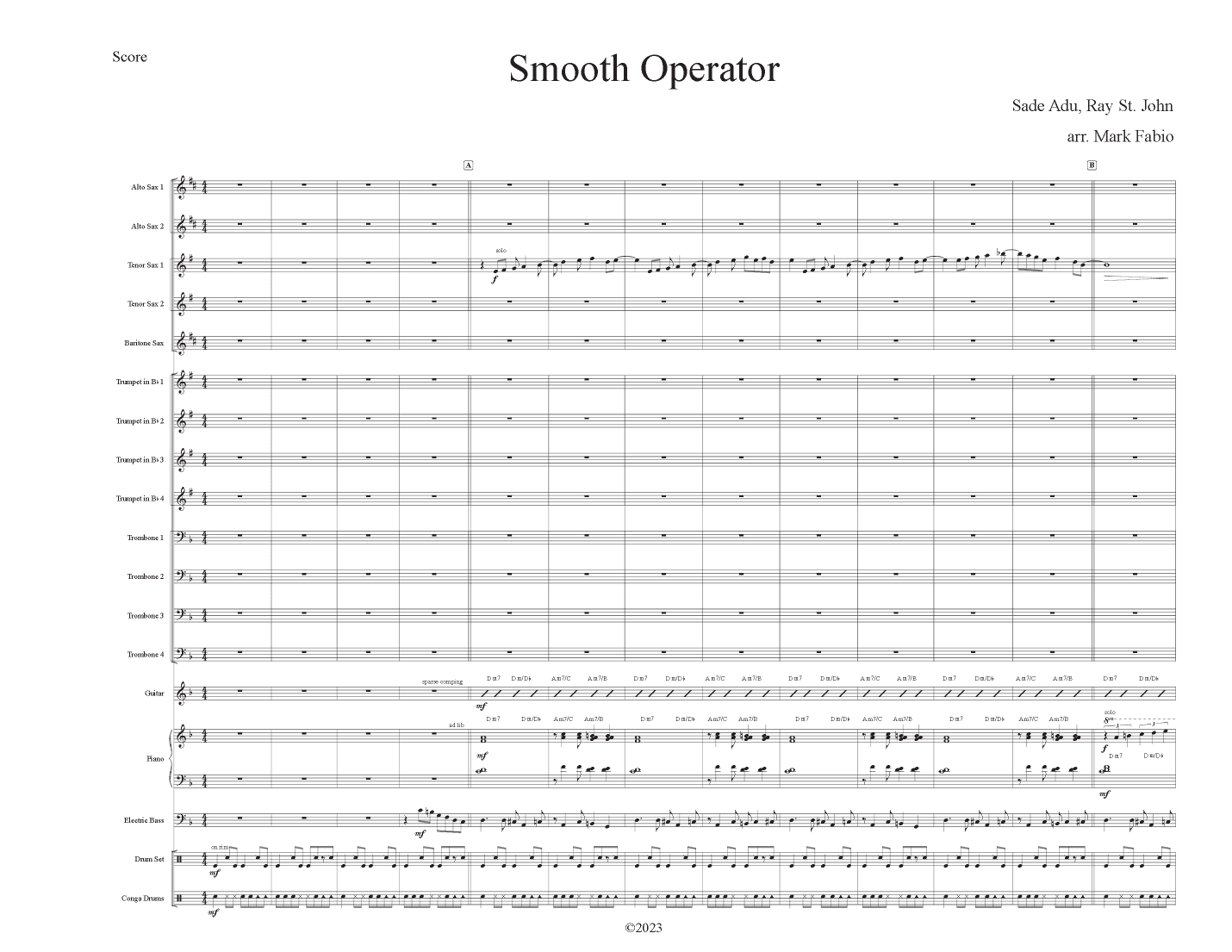 Smooth Operator (arr. Mark Fabio)