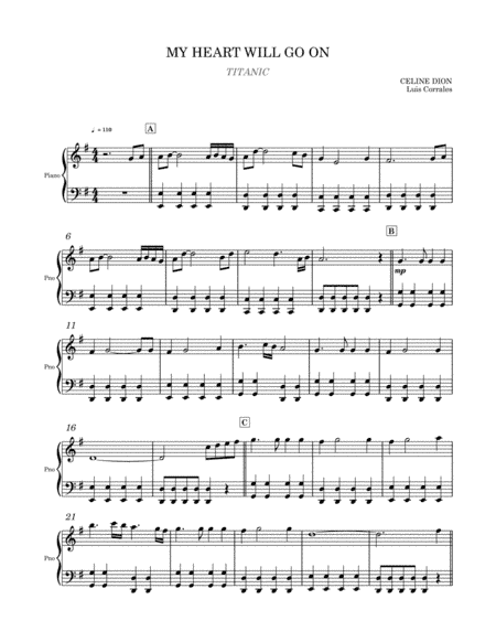 My Heart Will Go On (Love Theme from Titanic) (arr. Luis Corales)