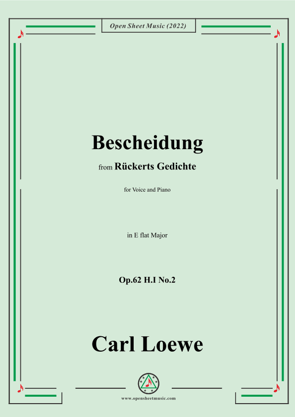 Loewe-Bescheidung,in E flat Major,Op.62 H.I No.2 (arr. OSM Press)