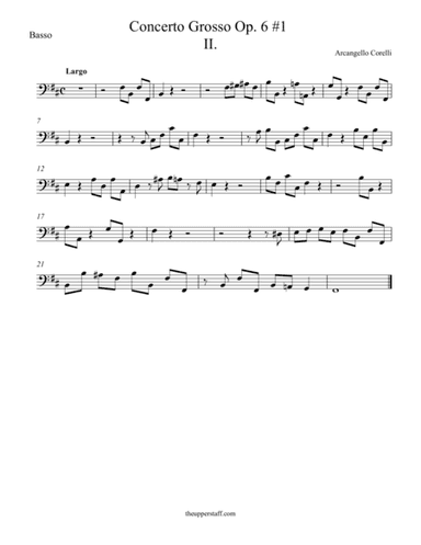 Concerto Grosso Op. 6 #1 Movement II. (arr. theupperstaff.com)