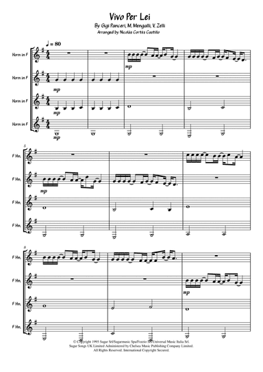 Vivo Per Lei (arr. Nicolás Cortés Castillo)