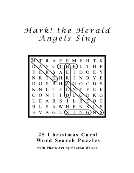 Hark! the Herald Angels Sing (25 Christmas Carol Word Search Puzzles) (arr. Sharon Wilson)