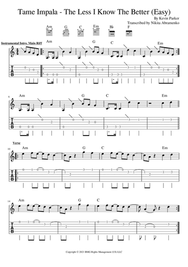The Less I Know The Better (arr. Nikita Abramenko)