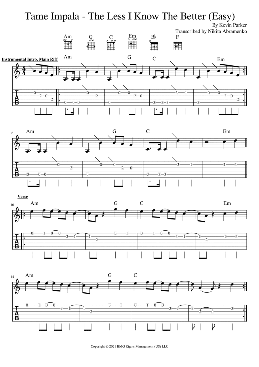 The Less I Know The Better (arr. Nikita Abramenko)
