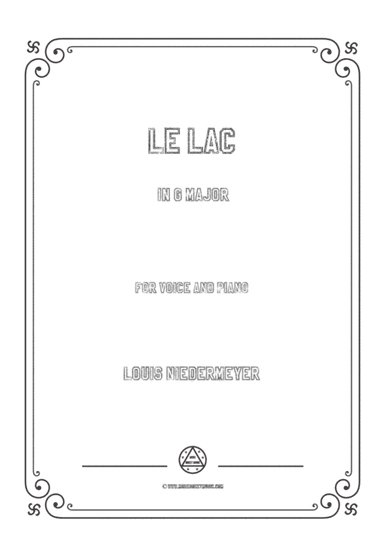 Niedermeyer-Le lac in G Major,for Voice and Piano (arr. MSM)