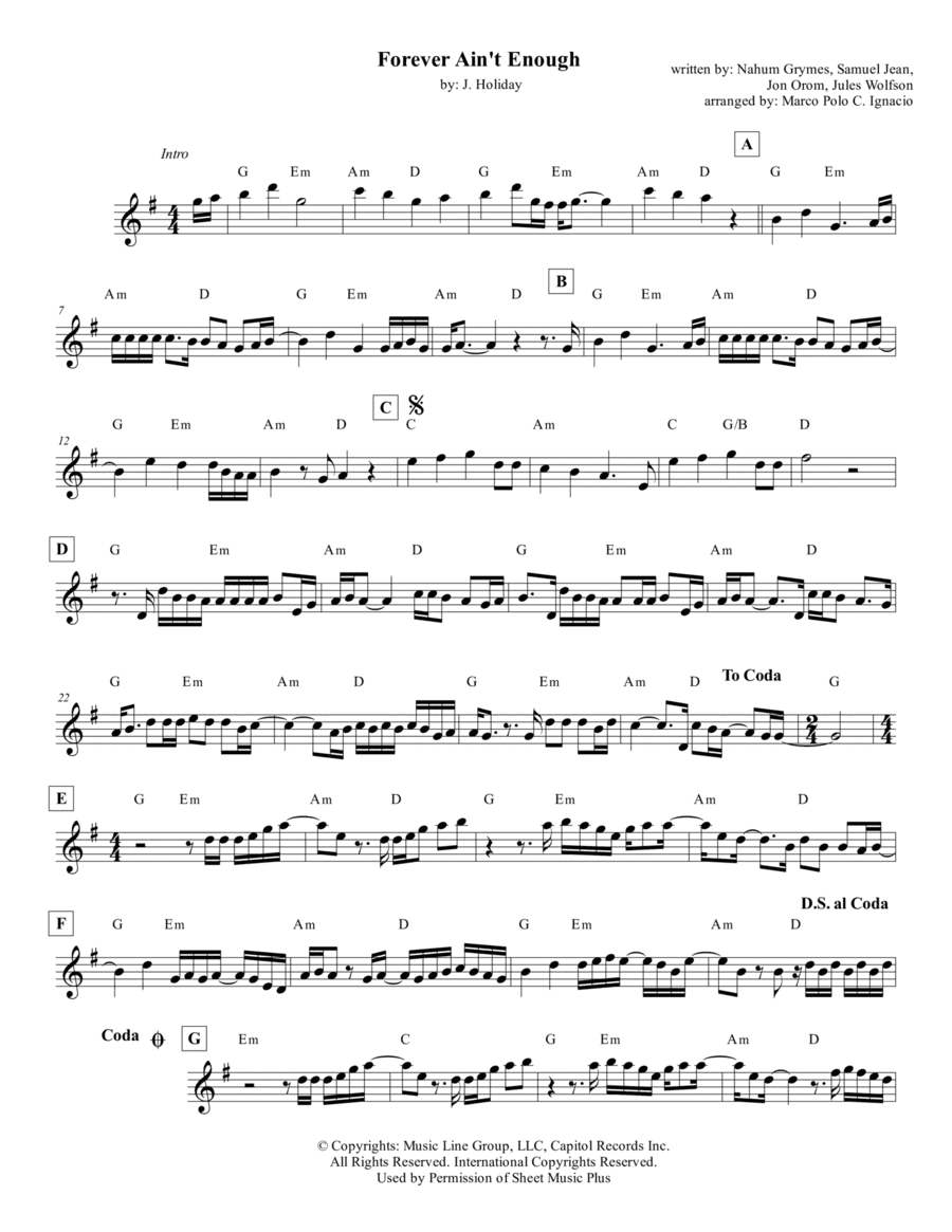 Forever Ain't Enough (arr. Marco Polo C. Ignacio)