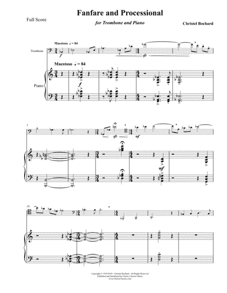 Fanfare and Processional for Trombone and Piano
