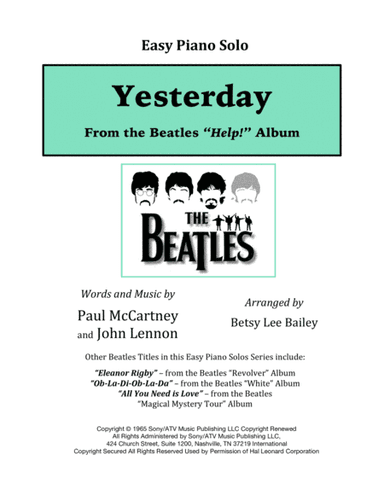 Yesterday (arr. Betsy Lee Bailey)
