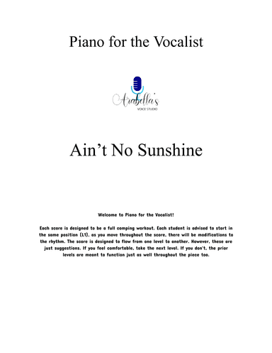 Ain't No Sunshine (arr. Arabella's Voice Studio)