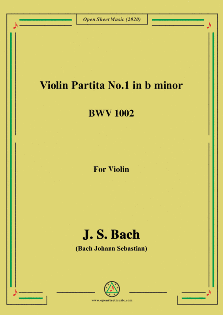 Bach,J.S.-Violin Partita No.1,in b minor,BWV 1002,for Violin (arr. MSM)