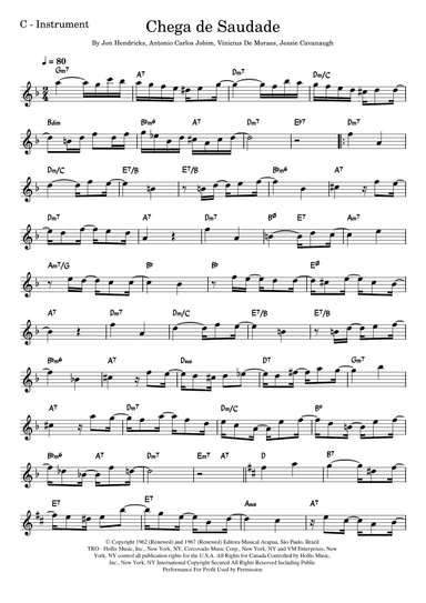 Chega De Saudade (no More Blues) (arr. Fabio Eduardo de Oliveira)