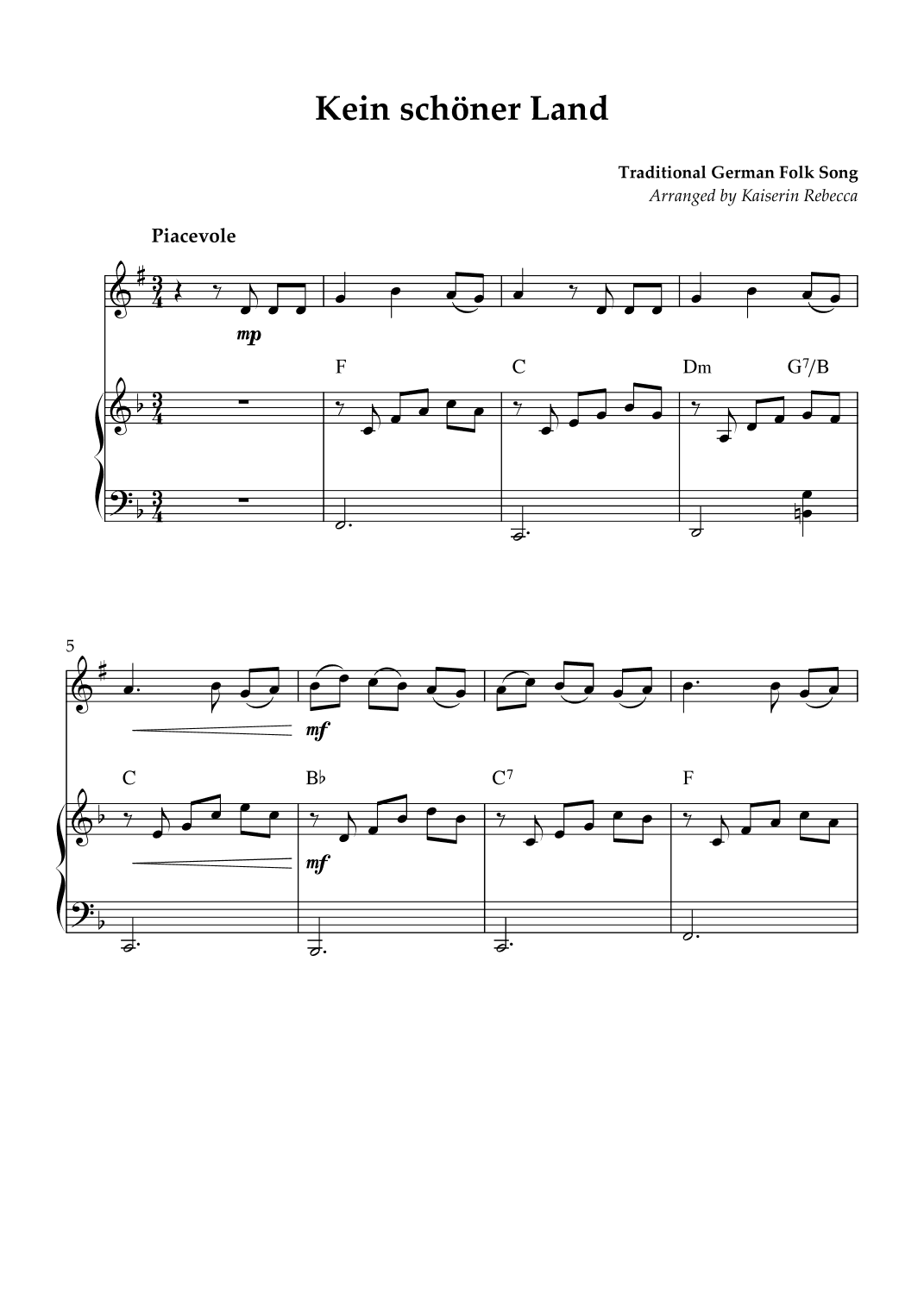Kein schöner Land (arr. Kaiserin Rebecca)
