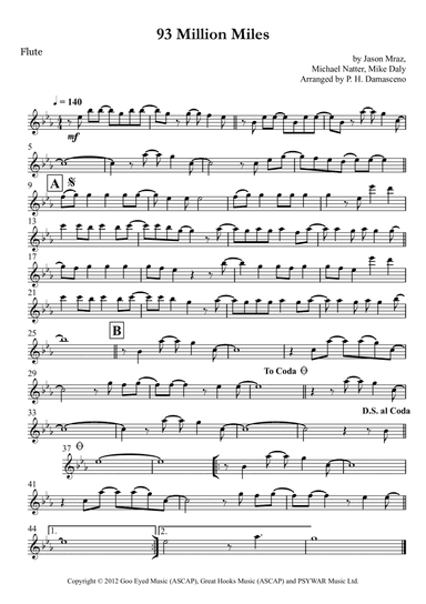 93 Million Miles (arr. P.H. Damasceno)