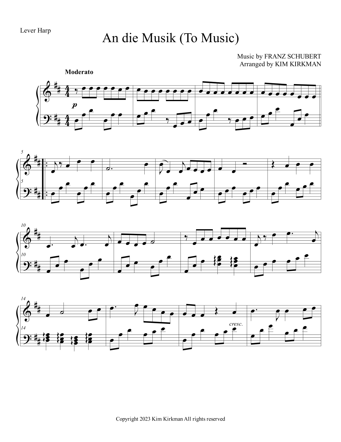 An die Musik (To Music) (arr. Kim Kirkman)