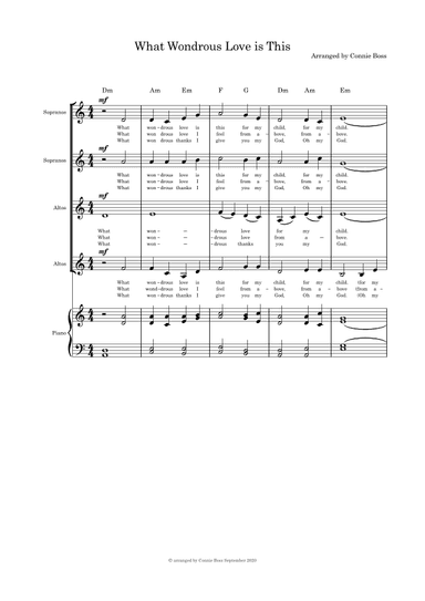 What Wondrous Love is This (Mary's Love) - Christmas Song SSAA, A Capella (arr. Connie Boss)