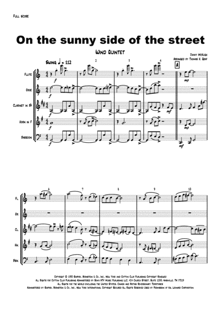 On The Sunny Side Of The Street (arr. Thomas H. Graf)