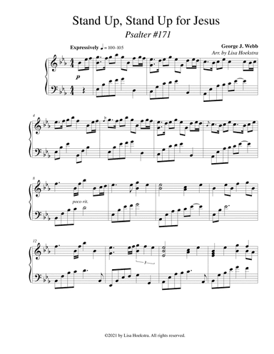 Stand Up for Jesus(Psalter #171) (arr. Lisa Hoekstra)