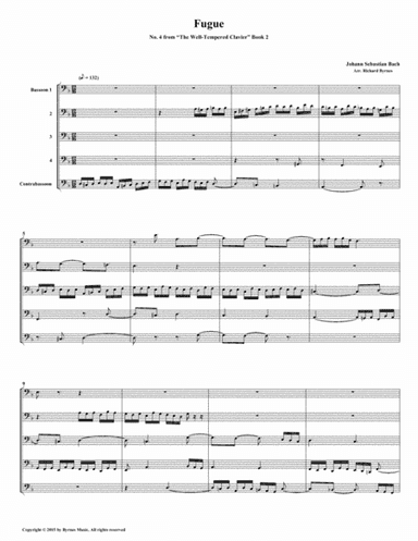 Fugue 04 from Well-Tempered Clavier, Book 2 (Bassoon Quintet) (arr. Richard Byrnes)