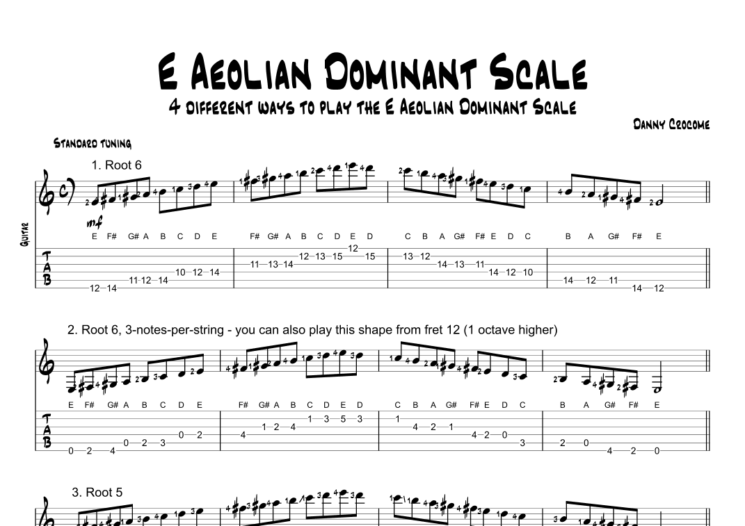 E Aeolian Dominant Scale (4 Ways to Play)