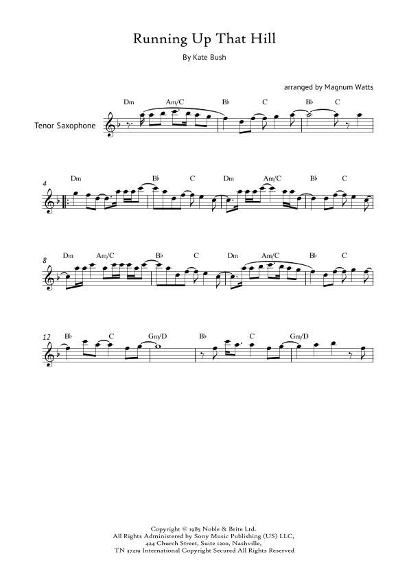 Running Up That Hill (arr. Magnum Watts)