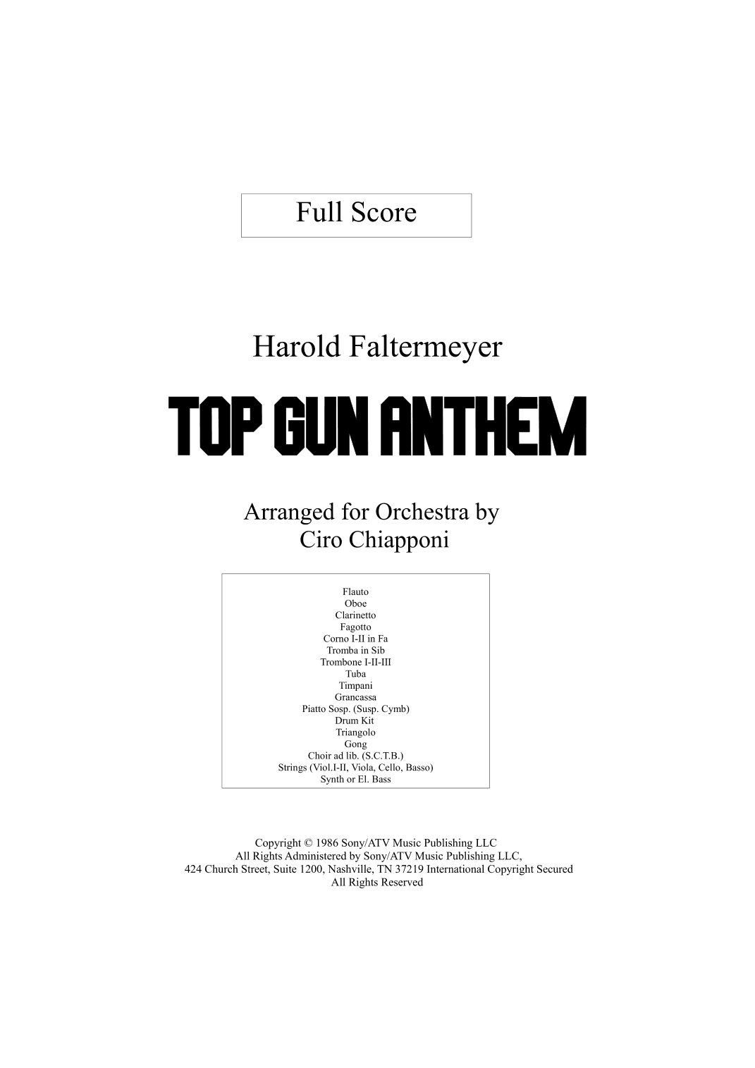 Top Gun Anthem (arr. Ciro Chiapponi)