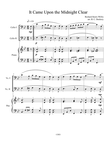 It Came Upon the Midnight Clear (Cello Duet with Piano Accompaniment) (arr. B. C. Dockery)