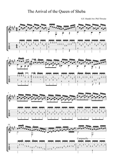 The Arrival of the Queen of Sheba - Solo Classical Guitar (arr. Phil Thwaite)