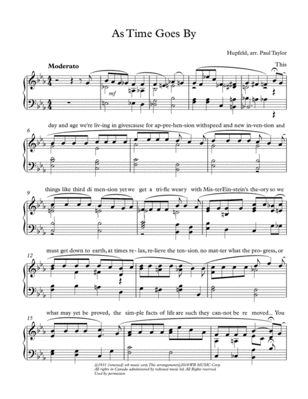 As Time Goes By (arr. Paul Taylor)