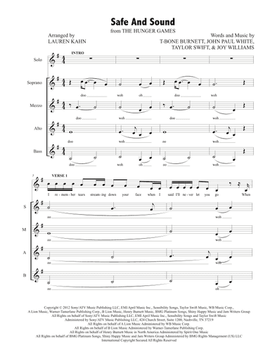 Safe & Sound (arr. Lauren Kahn)