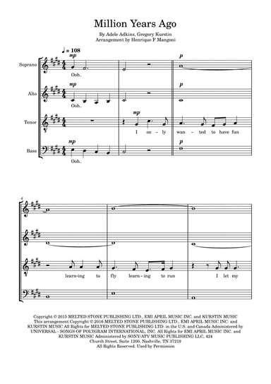 Million Years Ago (arr. Henrique F Mangoni)