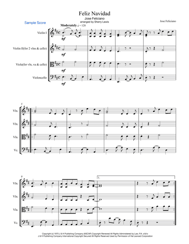 Feliz Navidad (arr. Sherry Lewis Publishing)