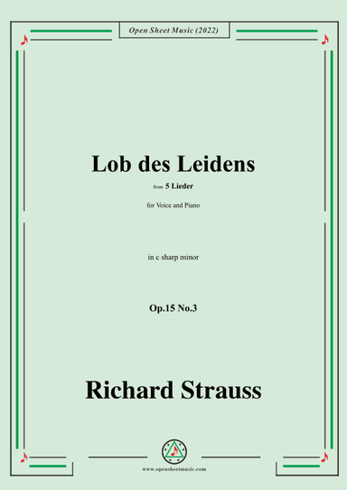 Richard Strauss-Lob des Leidens,in c sharp minor,Op.15 No.3 (arr. OSM Press)