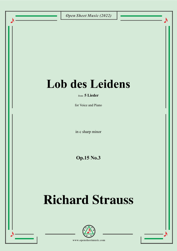 Richard Strauss-Lob des Leidens,in c sharp minor,Op.15 No.3 (arr. OSM Press)