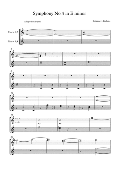 Brahms Symphony No.4 - 1.Allegro non troppo (Transposed Horn in C) (arr. Jay Heo)