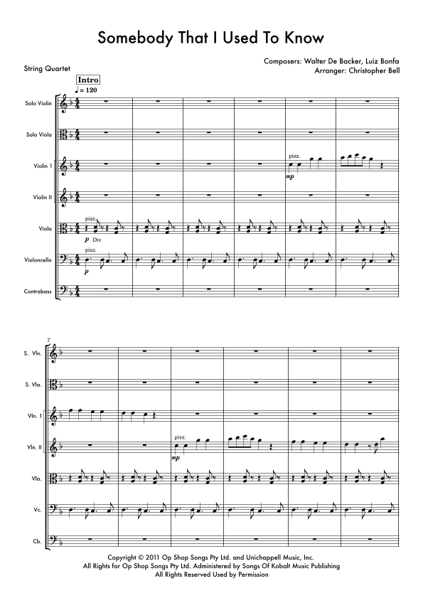 Somebody That I Used To Know (arr. Christopher Bell)