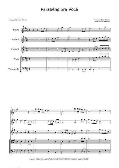 Parabens Pra Voce (arr. Josiel Oliveira)