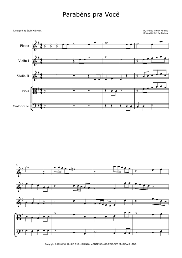 Parabens Pra Voce (arr. Josiel Oliveira)