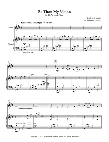 Be Thou My Vision - violin and piano (arr. Ian Good)