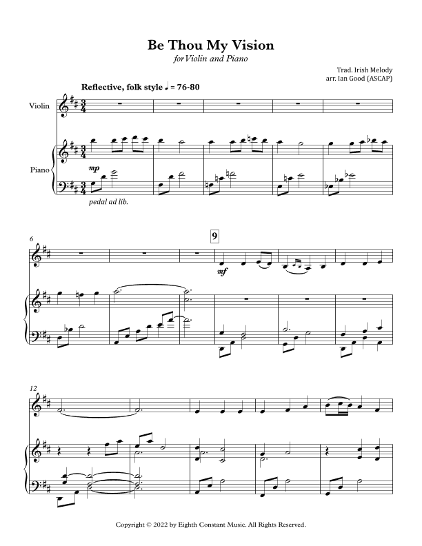 Be Thou My Vision - violin and piano (arr. Ian Good)