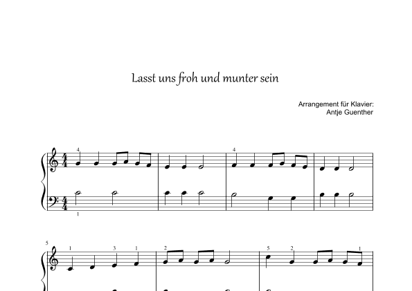 Lasst uns froh und munter sein (arr. Antje Günther)