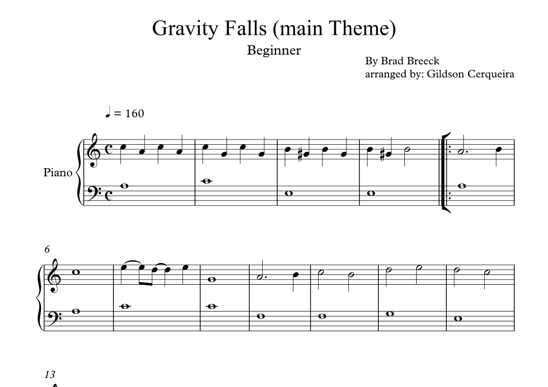 Gravity Falls (main Theme) (arr. Gildson Cerqueira)