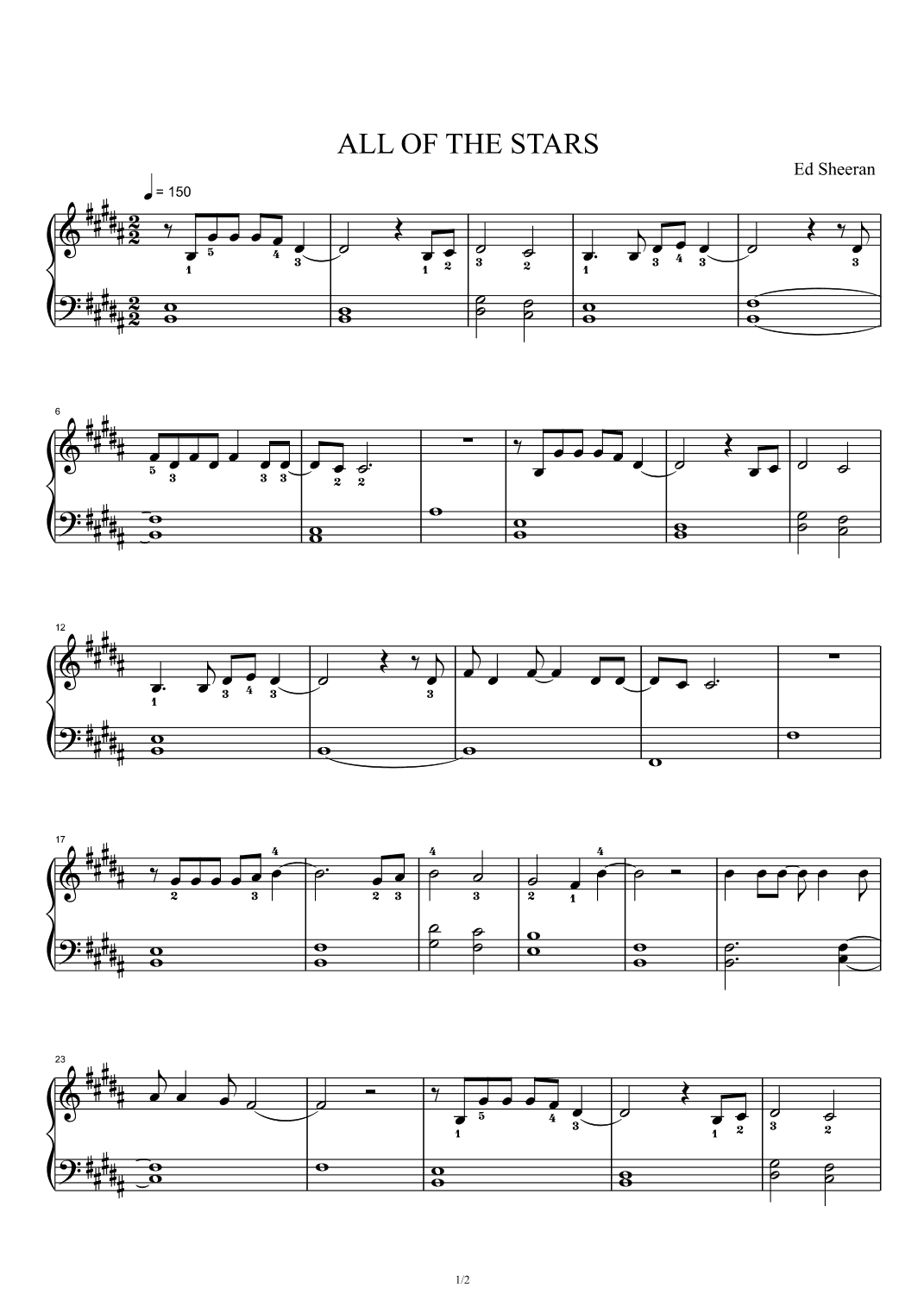 All Of The Stars (arr. Ed Sheeran)