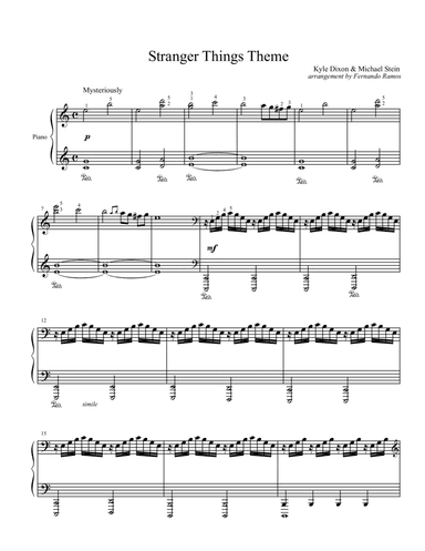 Stranger Things Main Title Theme (arr. Fernando Ramos)