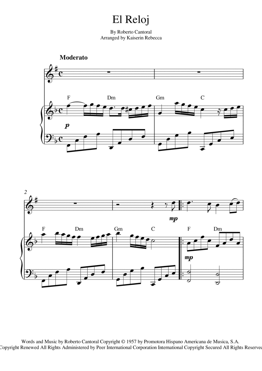 El Reloj (arr. Kaiserin Rebecca)