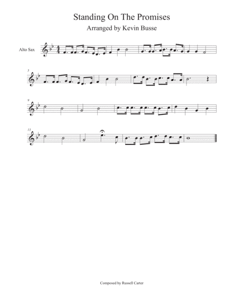 Standing On The Promises - Alto Sax (arr. Kevin Busse)