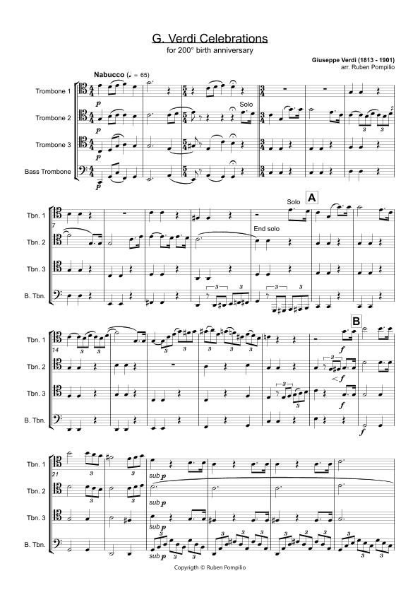 G. Verdi Celebrations (arr. Ruben Pompilio)