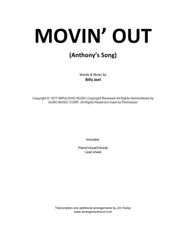 Movin' Out (anthony's Song) (arr. Jim Farley - www.arrangementsone.com)