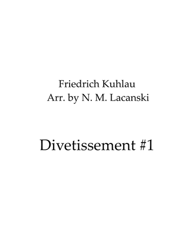 Divetissement #1 (arr. Nick Lacanski)