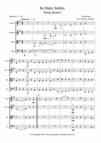 In Dulci Jubilo (arr. Thomas Quigley)