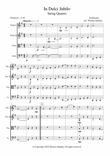 In Dulci Jubilo (arr. Thomas Quigley)